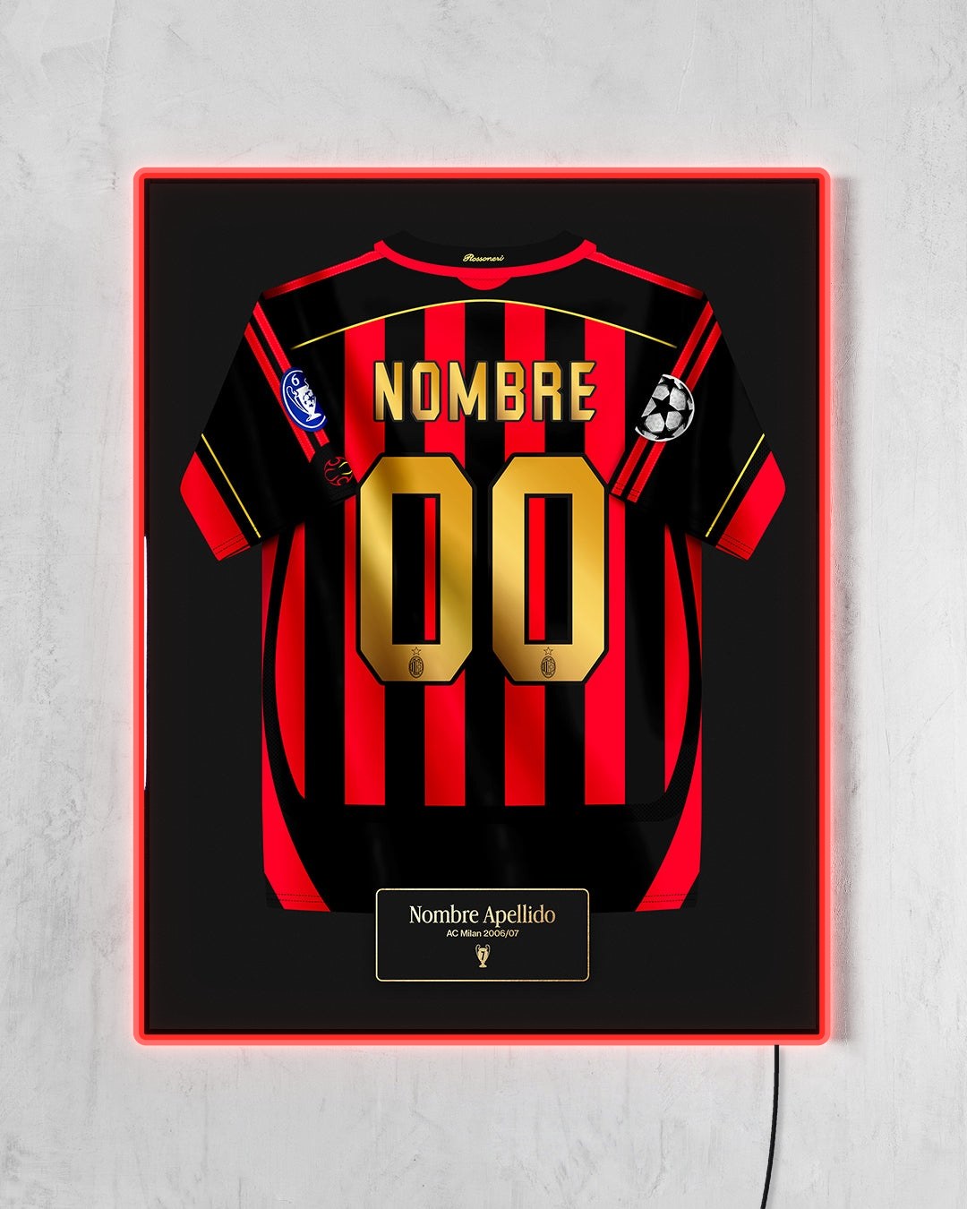 AC Milan 2006/07 Local - Diseño Jersey / Personalizado con LED rojo encendido