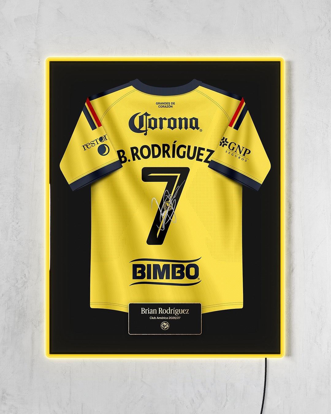 América 2026/27 Local - Diseño Jersey / B. Rodríguez #7 con LED amarillo encendido