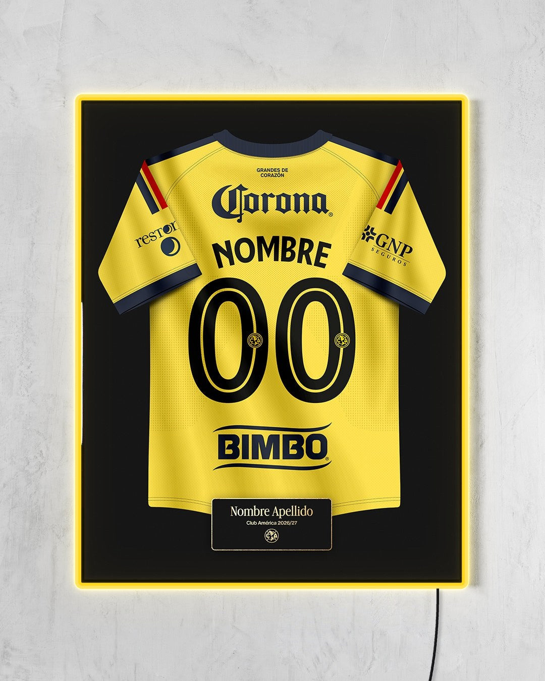 América 2026/27 Local - Diseño Jersey / Personalizado con LED amarillo encendido