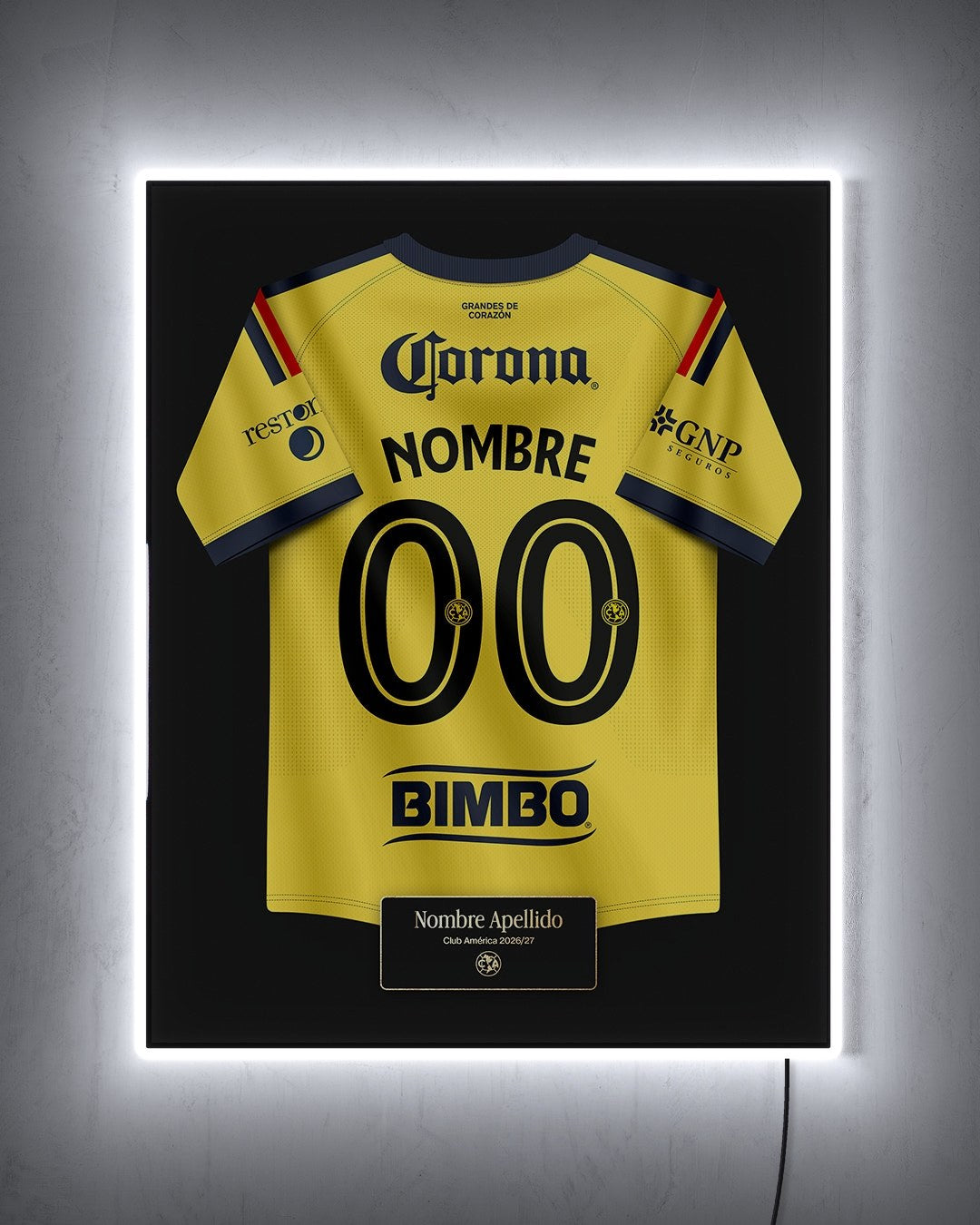 América 2026/27 Local - Diseño Jersey / Personalizado con LED blanco encendido de noche