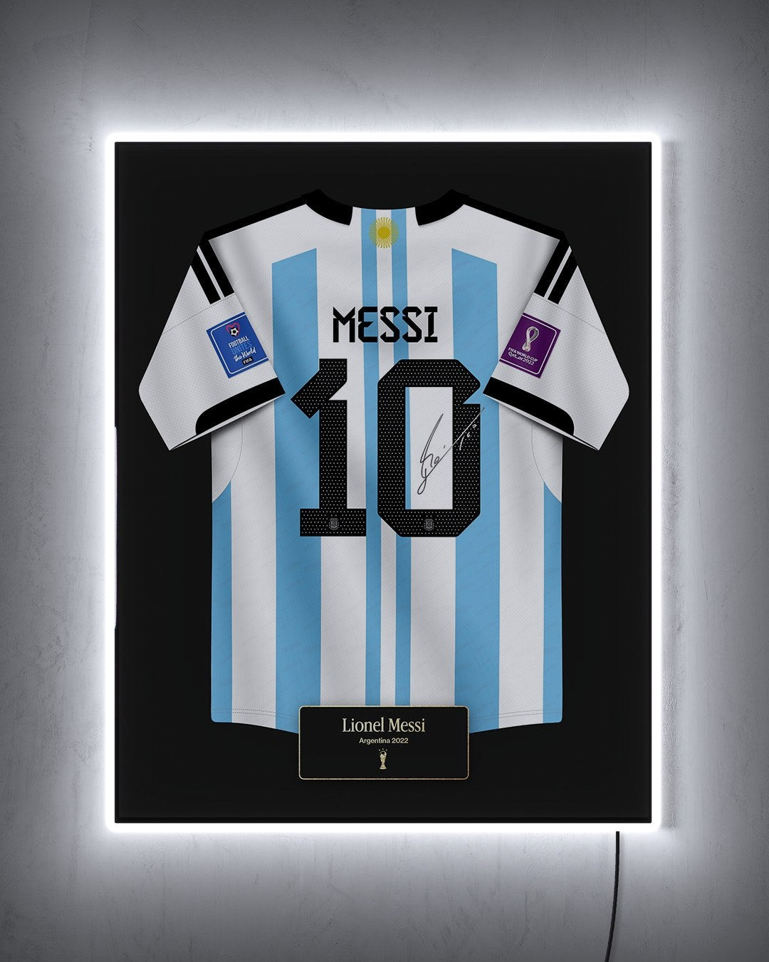 Argentina 2022 Local - Diseño Jersey con LED blanco encendido de noche