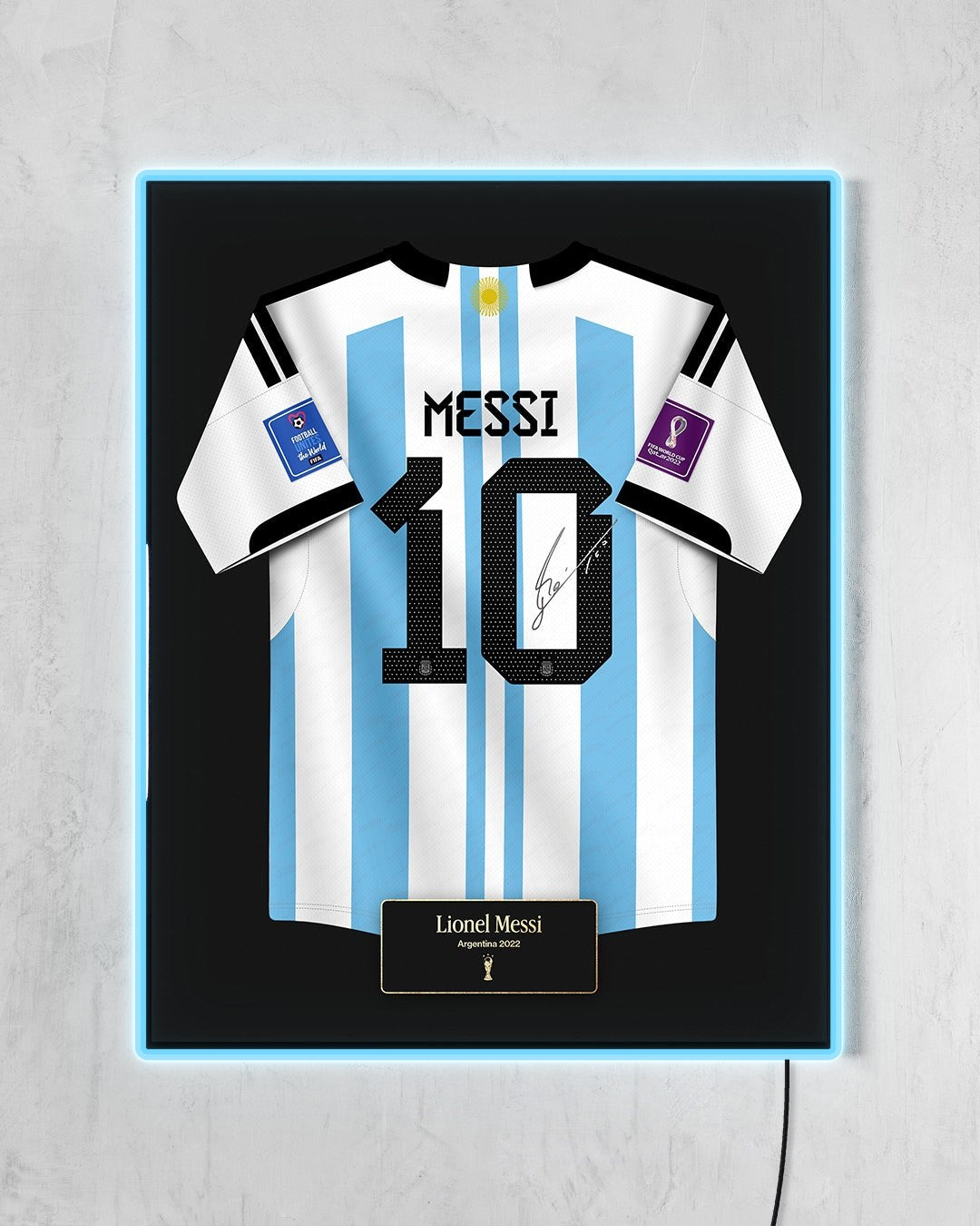 Argentina 2022 Local - Diseño Jersey con LED celeste encendido
