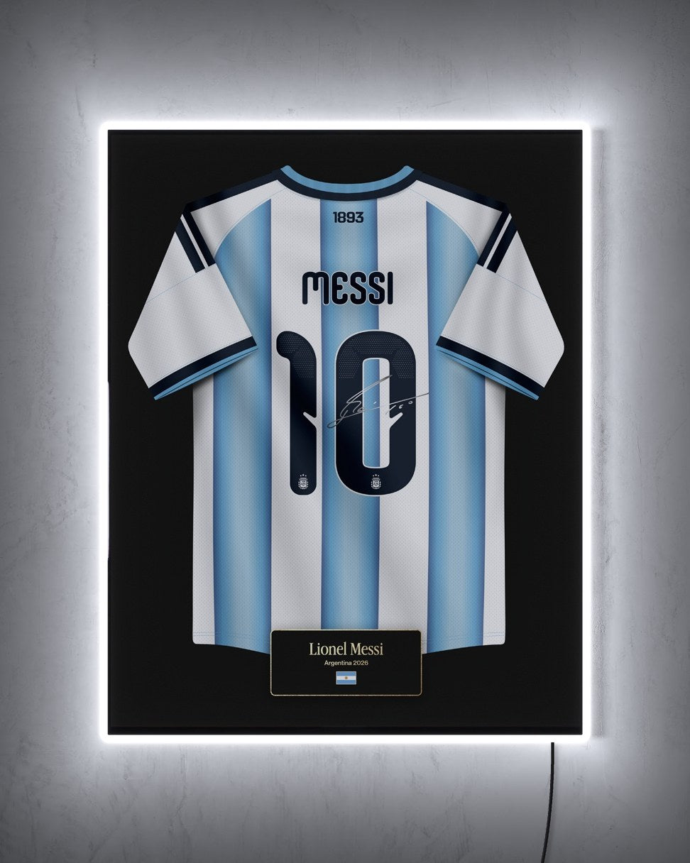 Argentina 2026 Local - Diseño Jersey con LED blanco encendido de noche