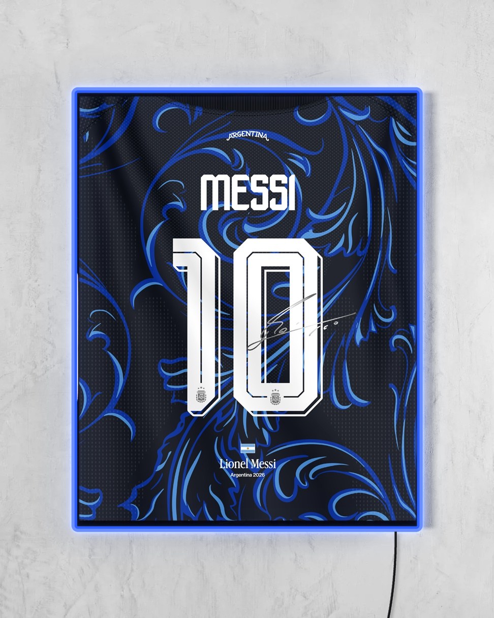 Argentina 2026 Visitante - Diseño Dorsal con LED azul encendido