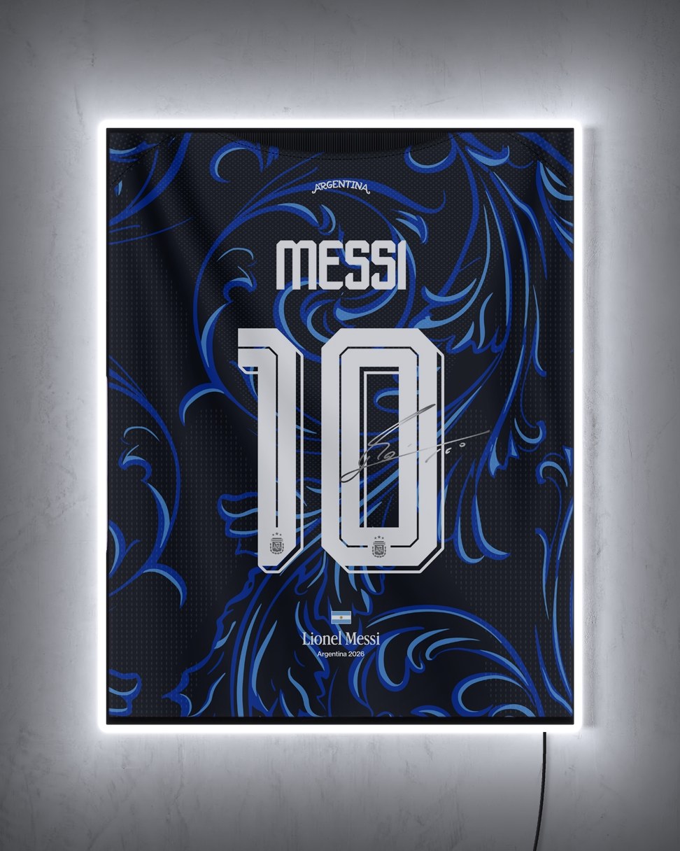 Argentina 2026 Visitante - Diseño Dorsal con LED blanco encendido de noche