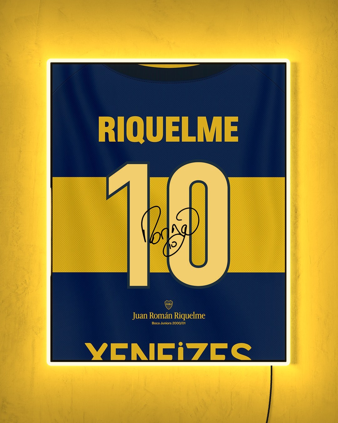 Boca Juniors 2000/01 Local - Diseño Dorsal con LED amarillo encendido de noche
