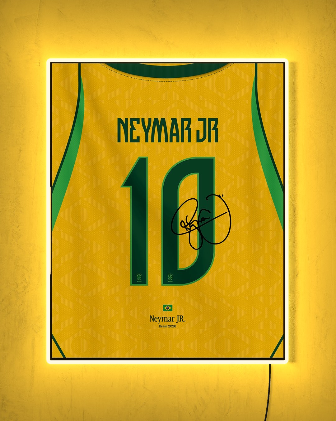 Brasil 2026 Local - Diseño Dorsal con LED amarillo encendido de noche