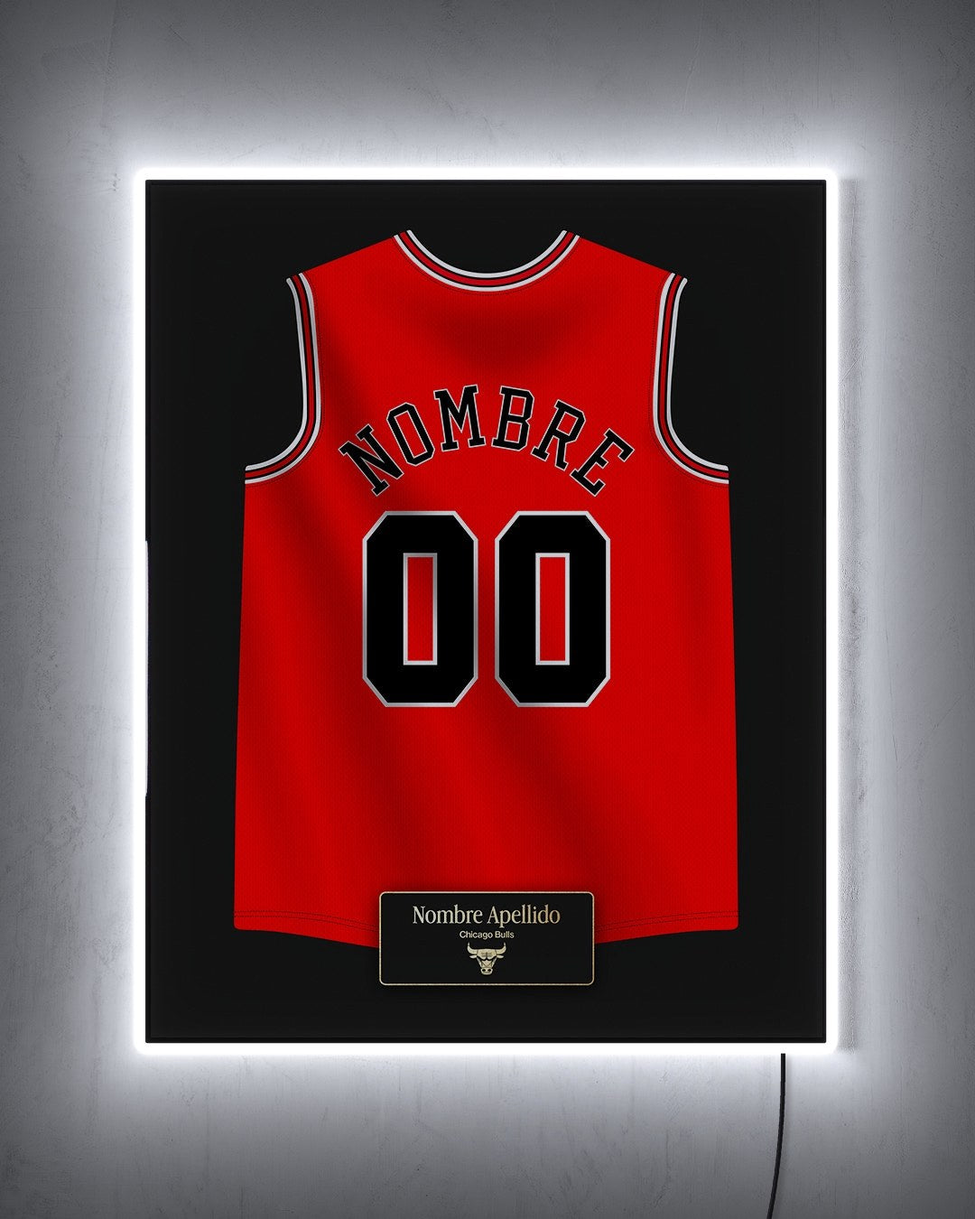 Chicago Bulls 1997/98 - Diseño Jersey / Personalizado con LED blanco encendido de noche