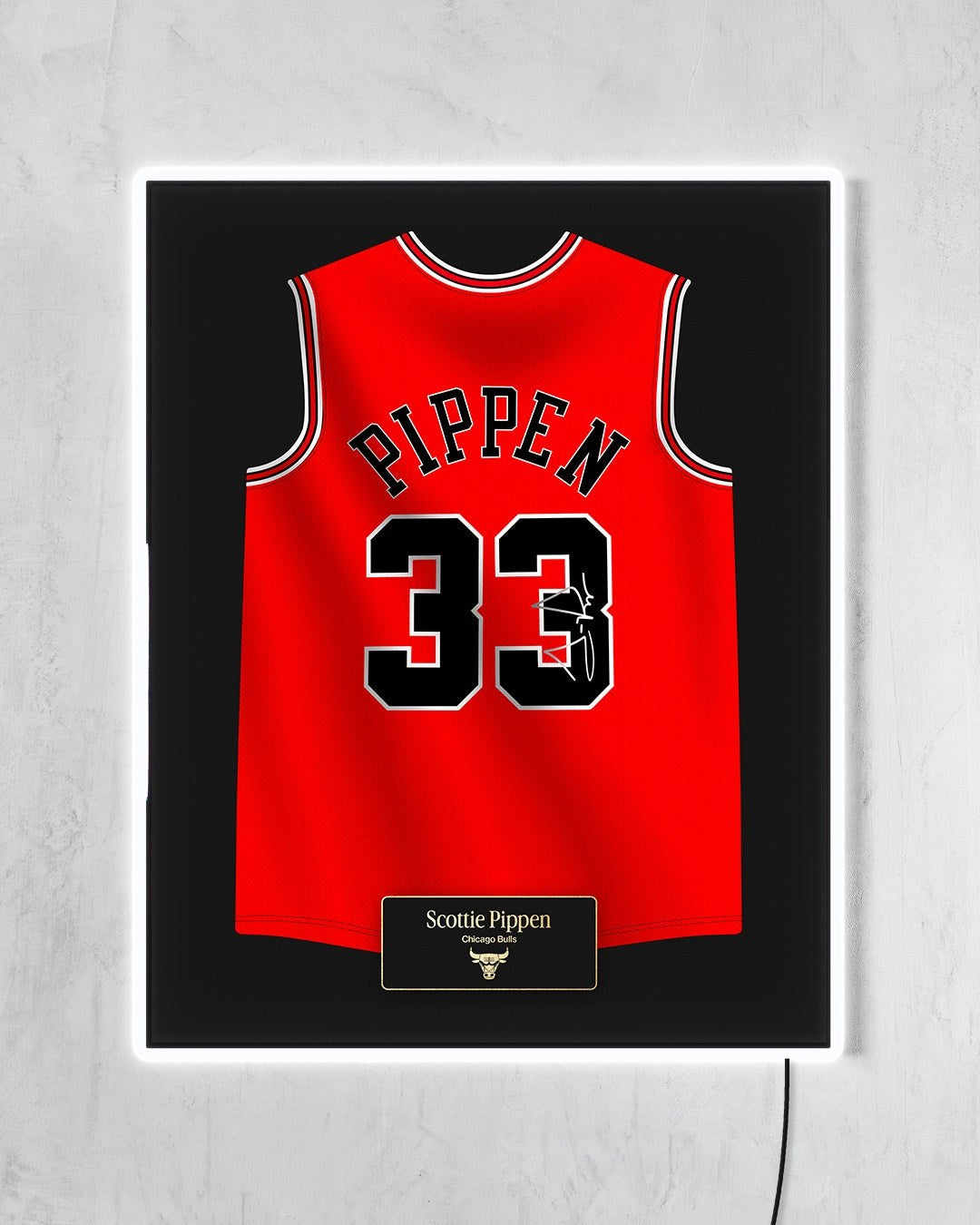 Chicago Bulls 1997/98 - Diseño Jersey / Pippen #33 con LED blanco encendido