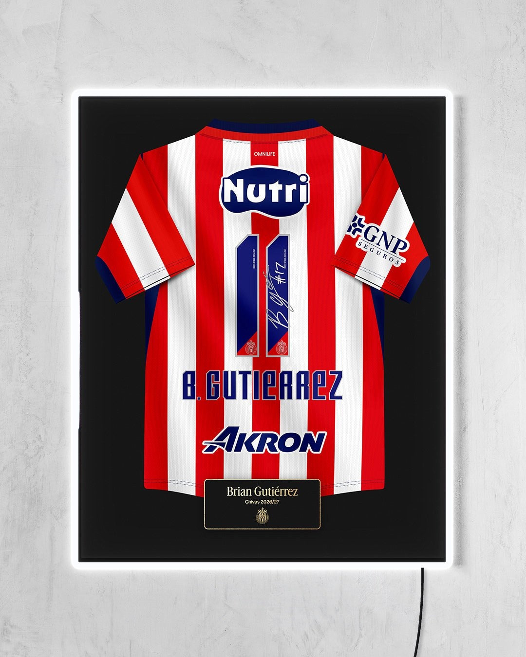 Chivas 2026/27 Local - Diseño Jersey / B. Gutiérrez #11 con LED blanco encendido