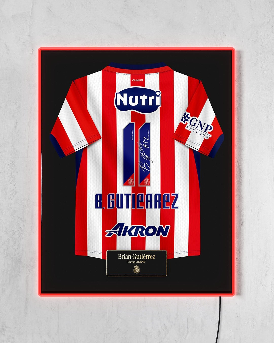 Chivas 2026/27 Local - Diseño Jersey / B. Gutiérrez #11 con LED rojo encendido
