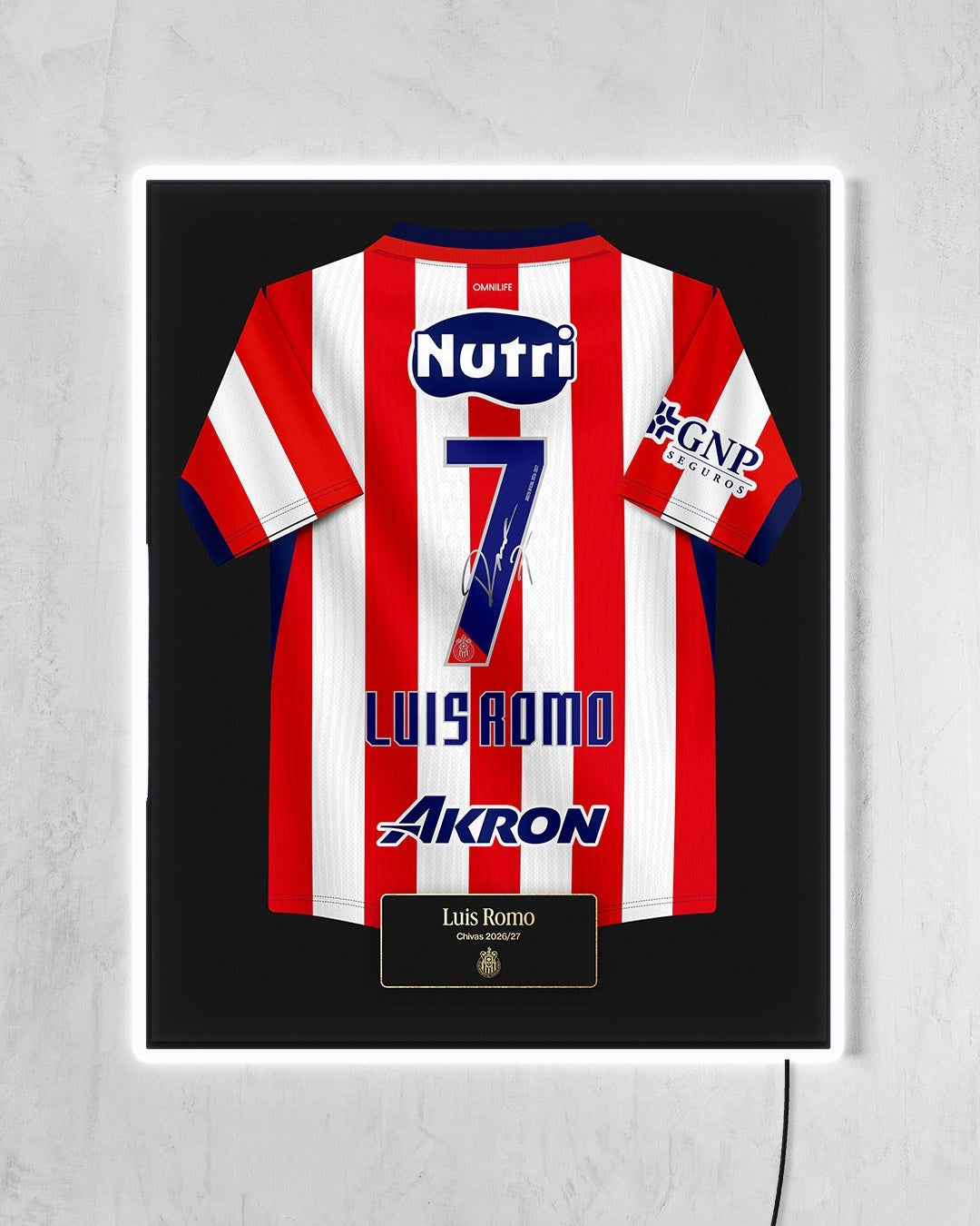 Chivas 2026/27 Local - Diseño Jersey / Luis Romo #7 con LED blanco encendido