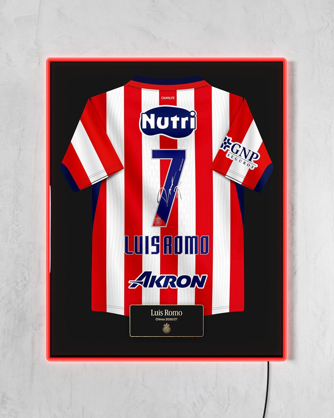 Chivas 2026/27 Local - Diseño Jersey / Luis Romo #7 con LED rojo encendido