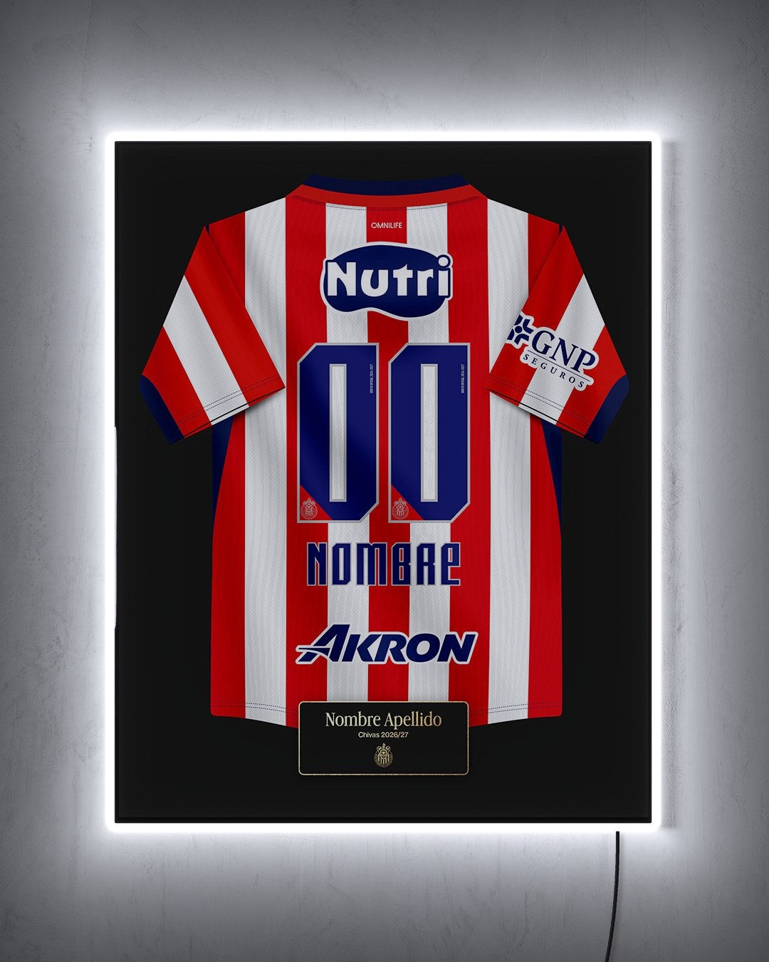 Chivas 2026/27 Local - Diseño Jersey / Personalizado con LED blanco encendido de noche