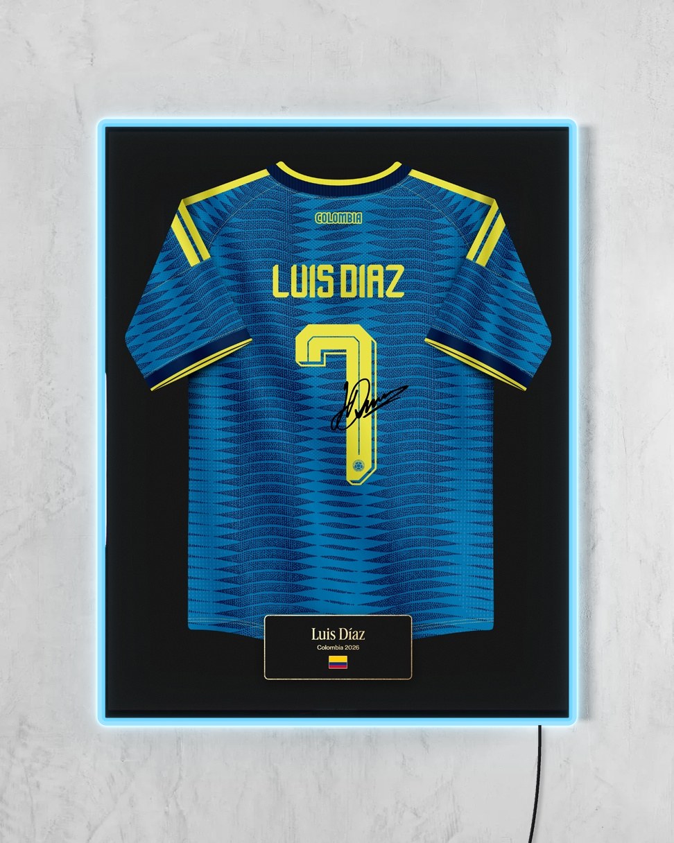 Colombia 2026 Visitante - Diseño Jersey con LED celeste encendido