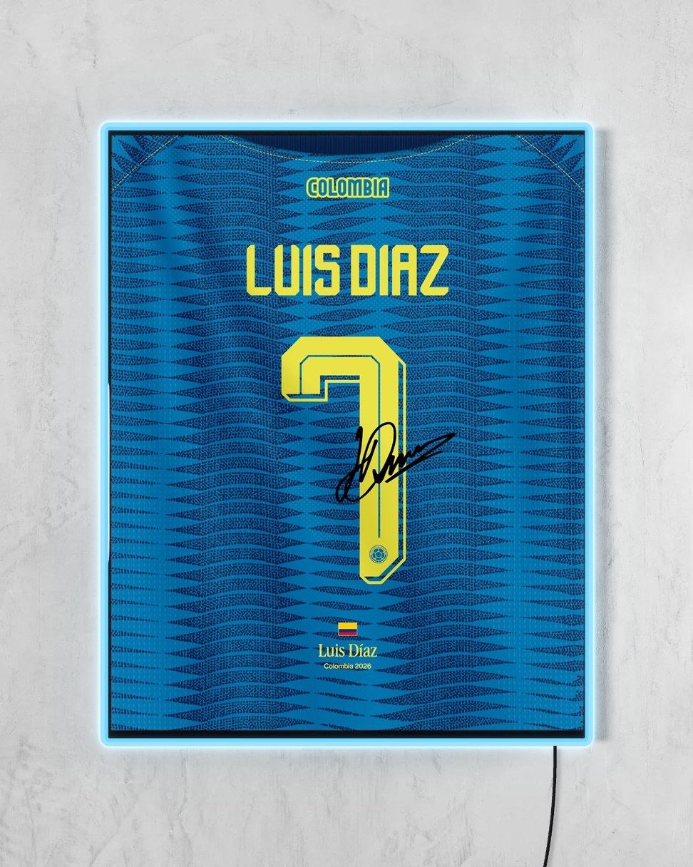 Colombia 2026 Visitante - Diseño Dorsal con LED celeste encendido