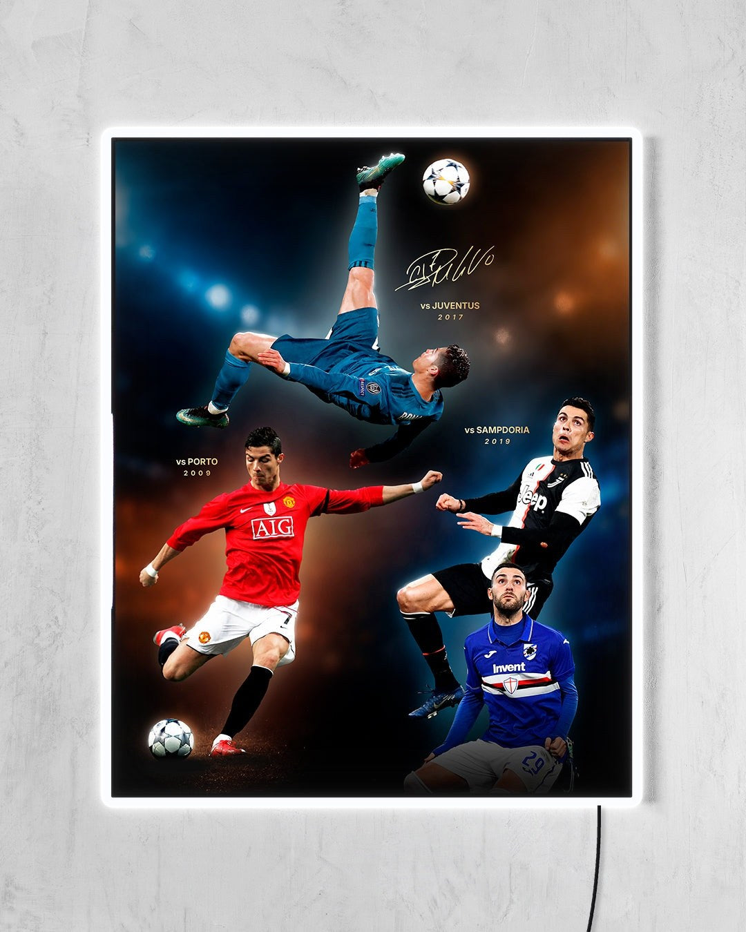 Cristiano Ronaldo - 3 Goles con LED blanco encendido