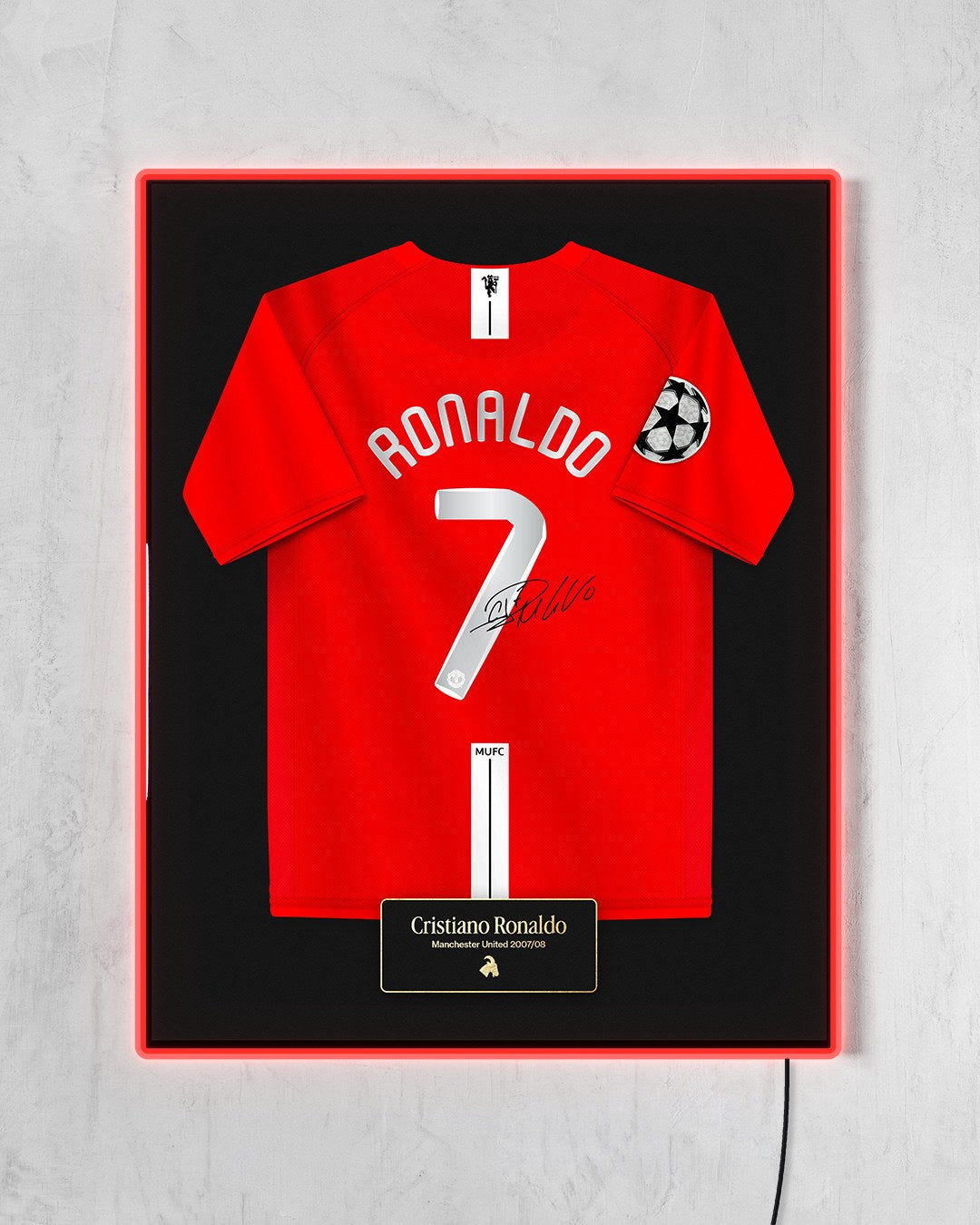 Manchester United 2007/08 Local - Diseño Jersey con LED rojo encendido