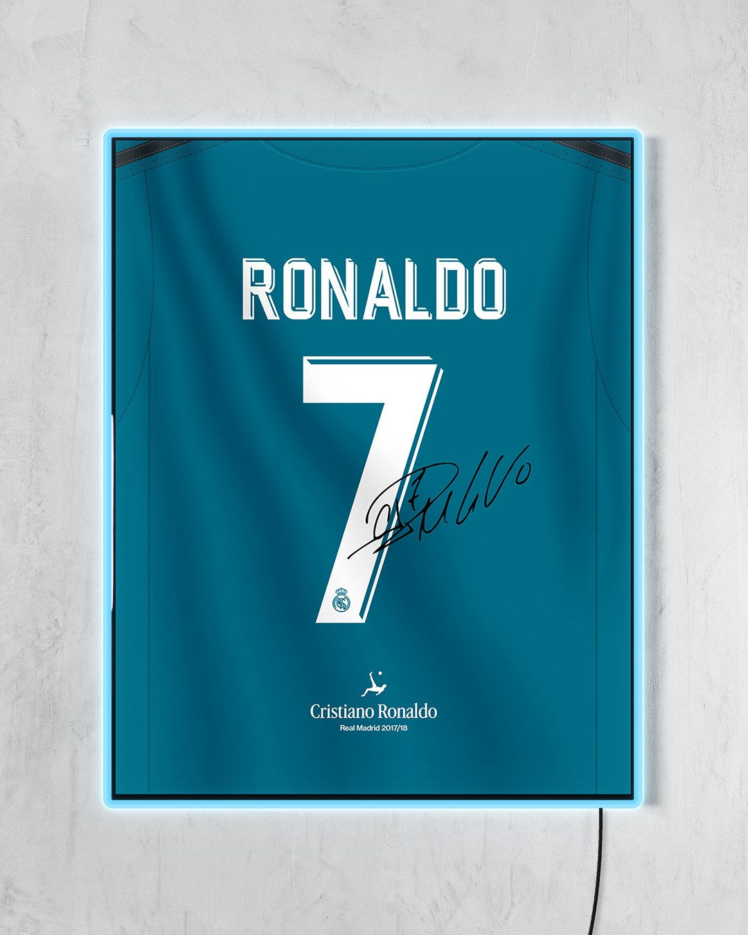 Real Madrid 2017/18 Tercera - Diseño Dorsal con LED celeste encendido