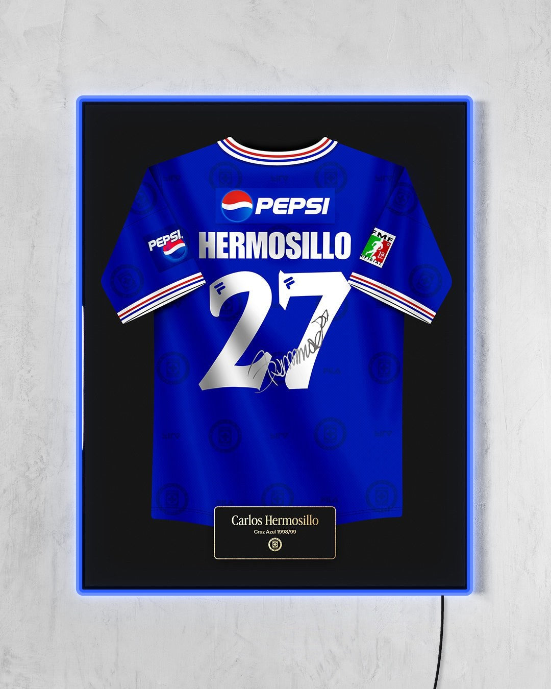Cruz azul 1998/99 Local - Diseño Jersey con LED azul encendido