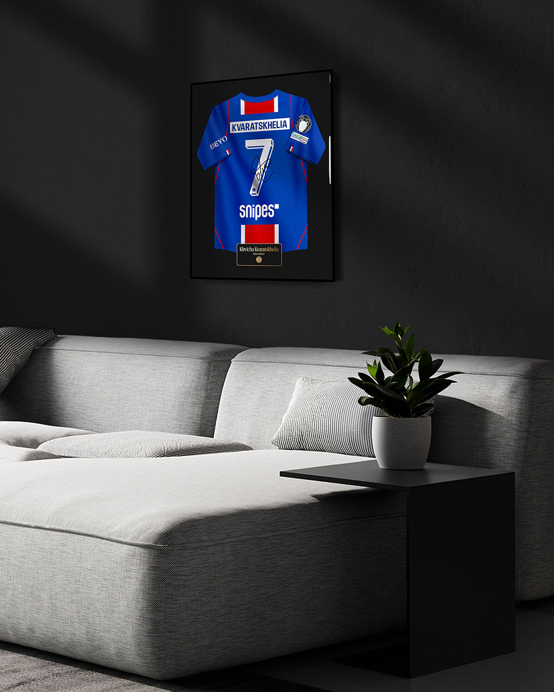 Cuadro PSG 2026/27 Local - Diseño Jersey Kvaratskhelia #7