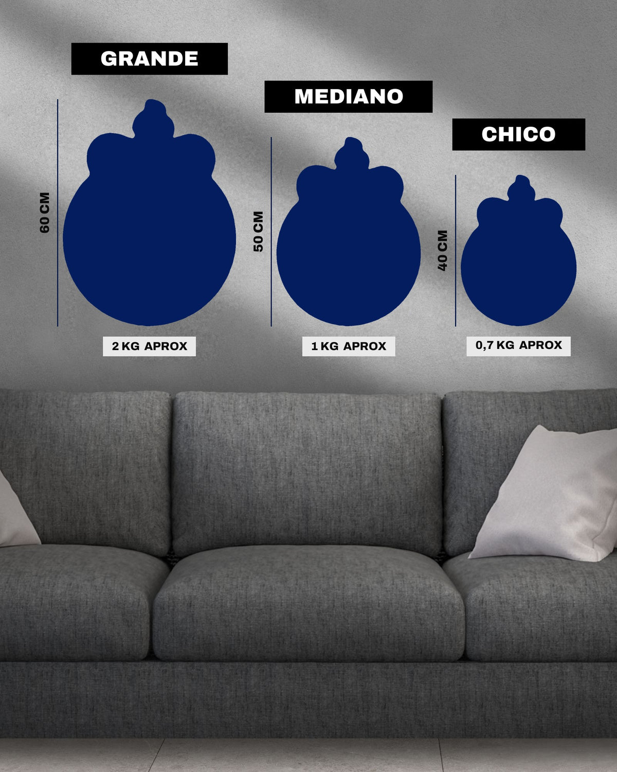 Escudo Chivas - medidas y peso por tamaño