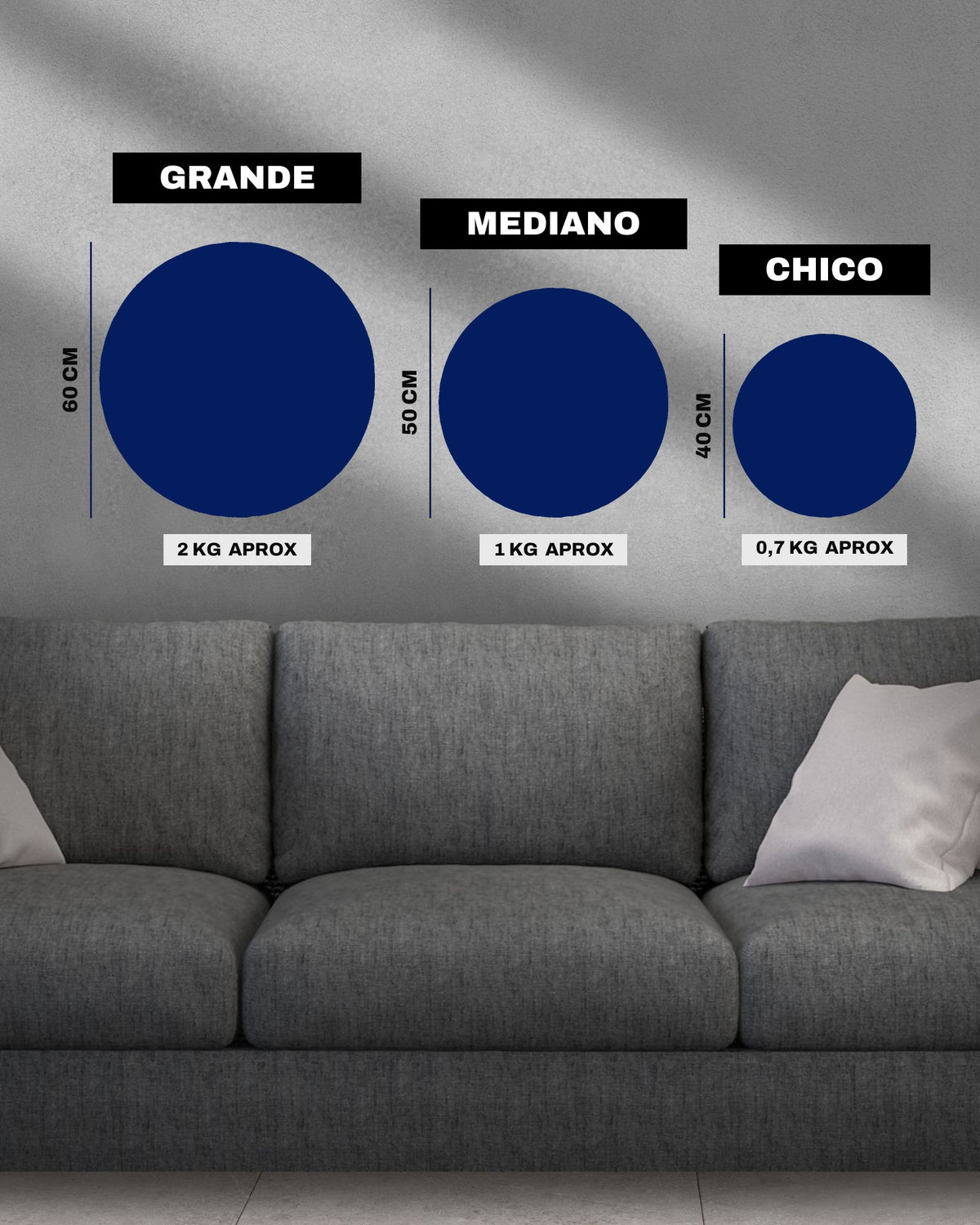 Escudo Club América - medidas y peso por tamaño