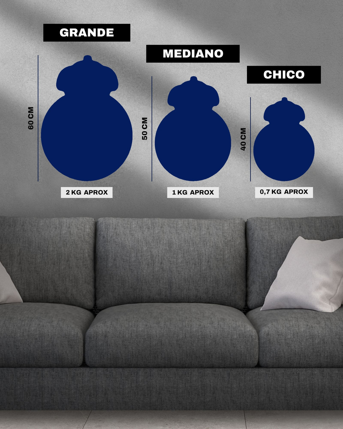 Escudo Real Madrid - medidas y peso por tamaño