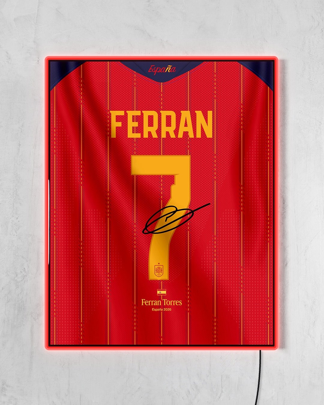 España 2026 Local - Diseño Dorsal / Ferran #7 con LED rojo encendido