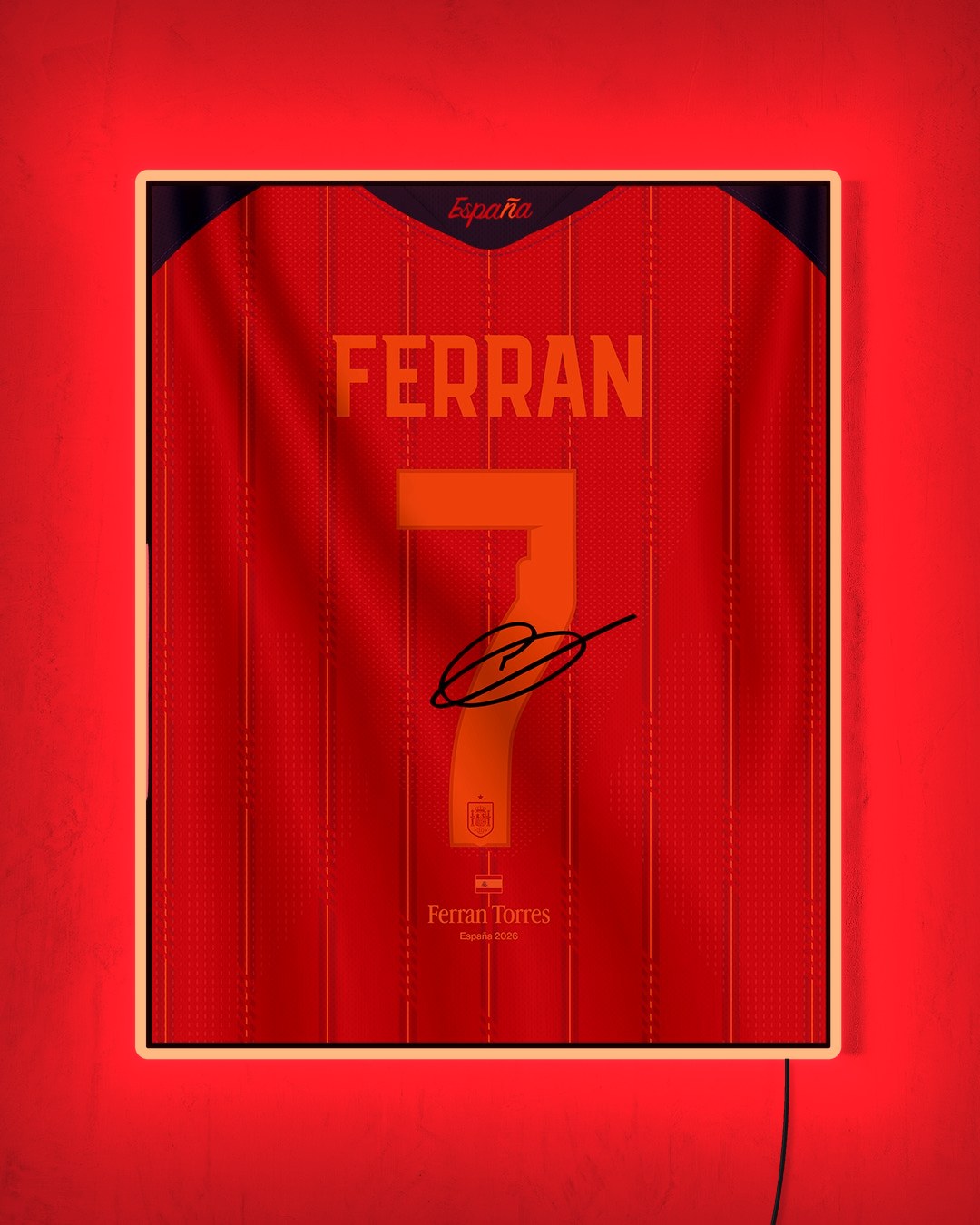 España 2026 Local - Diseño Dorsal / Ferran #7 con LED rojo encendido de noche