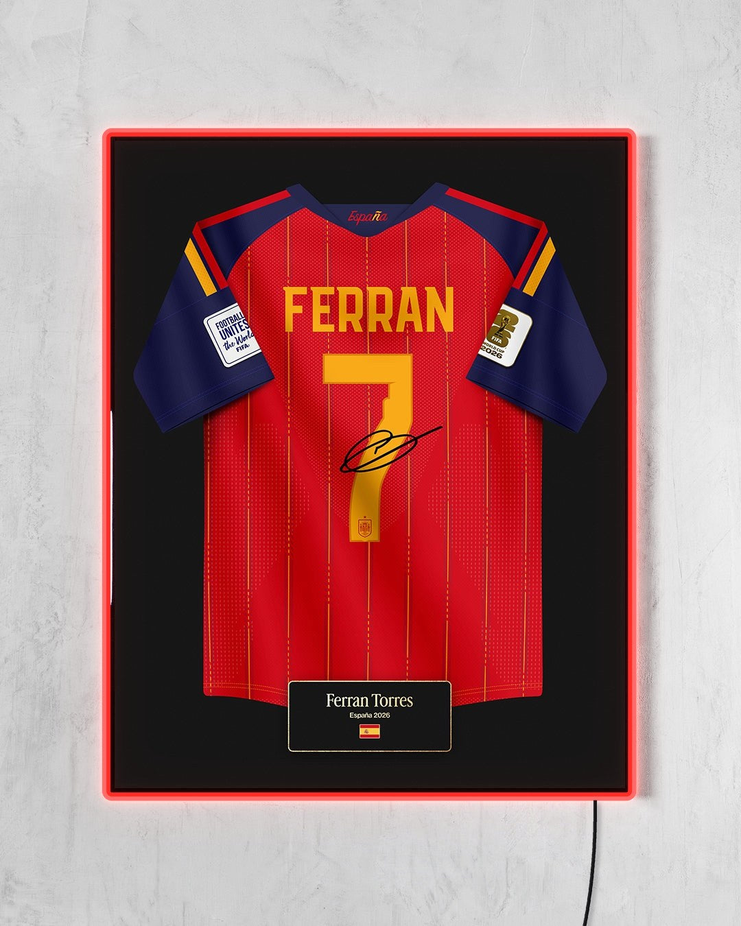 España 2026 Local - Diseño Jersey / Ferran #7 con LED rojo encendido