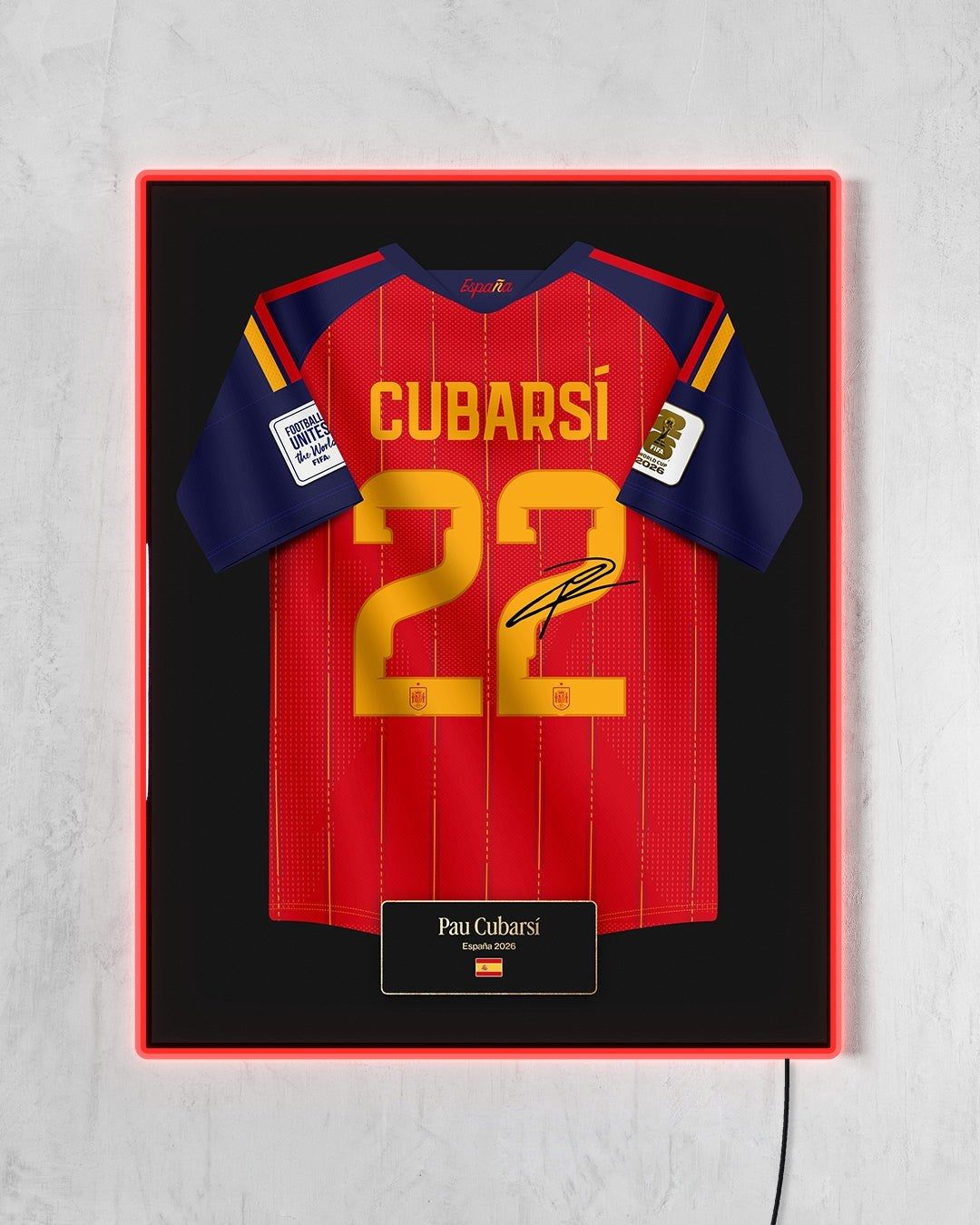 España 2026 Local - Diseño Jersey / Cubarsi #22 con LED rojo encendido