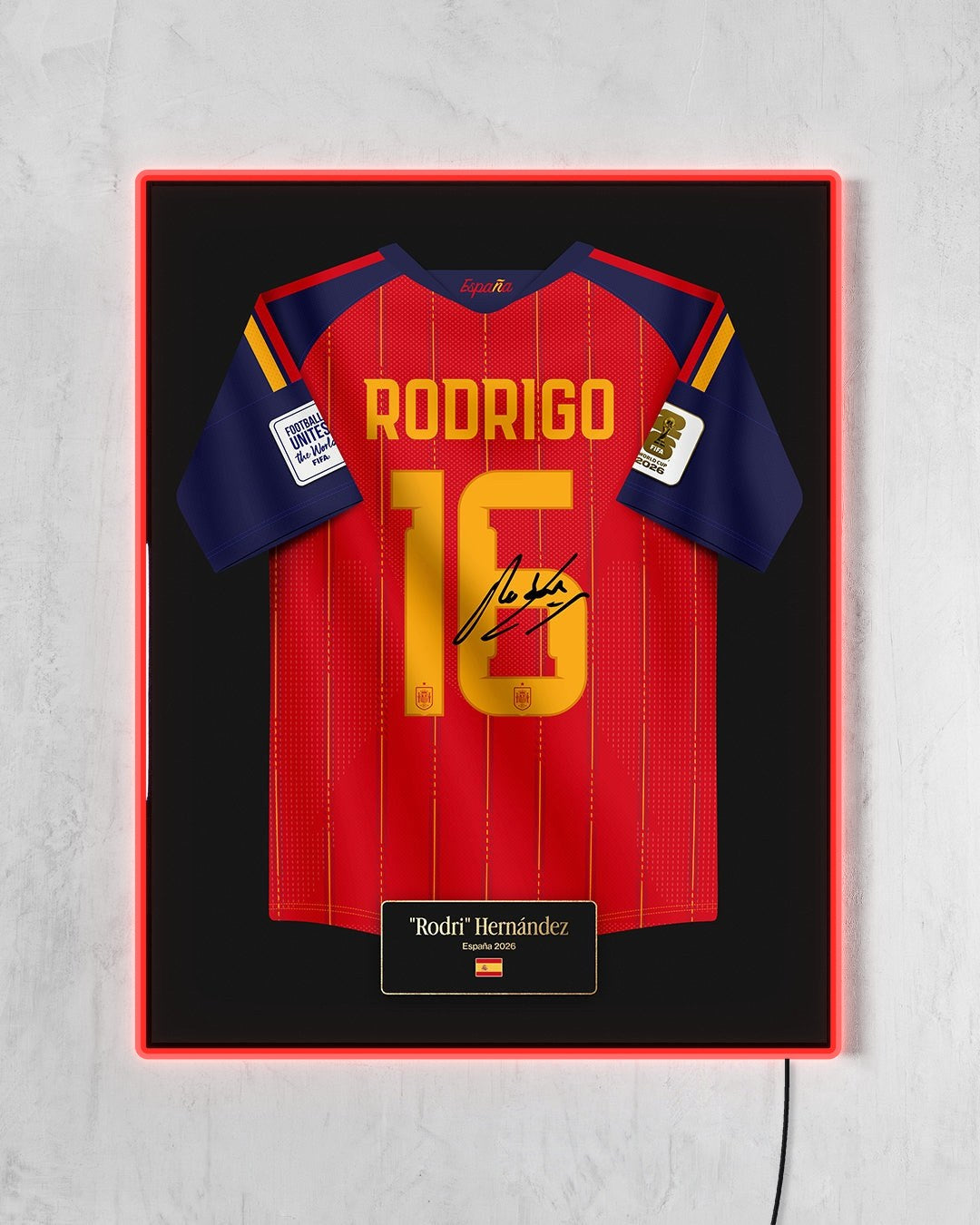 España 2026 Local - Diseño Jersey / Rodrigo #16 con LED rojo encendido