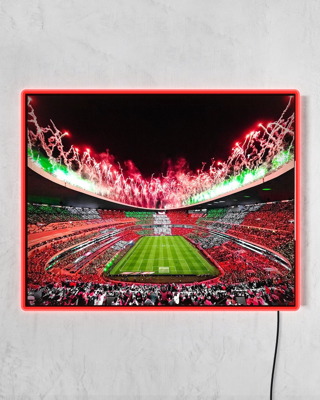 Estadio Azteca - Mundial 2026 con LED rojo encendido