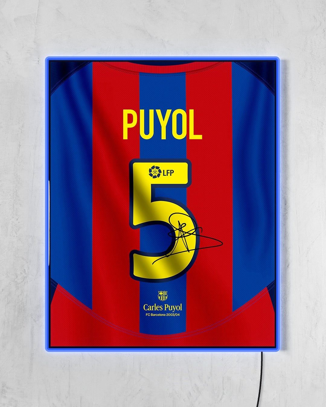 FC Barcelona 2003/04 Local - Diseño Dorsal / Puyol #5 con LED azul encendido