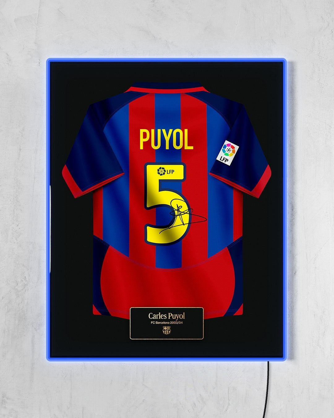 FC Barcelona 2003/04 Local - Diseño Jersey / Puyol #5 con LED azul encendido