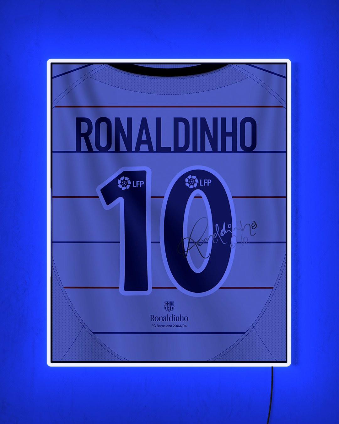 FC Barcelona 2003/04 Visitante - Diseño Dorsal con LED azul encendido de noche