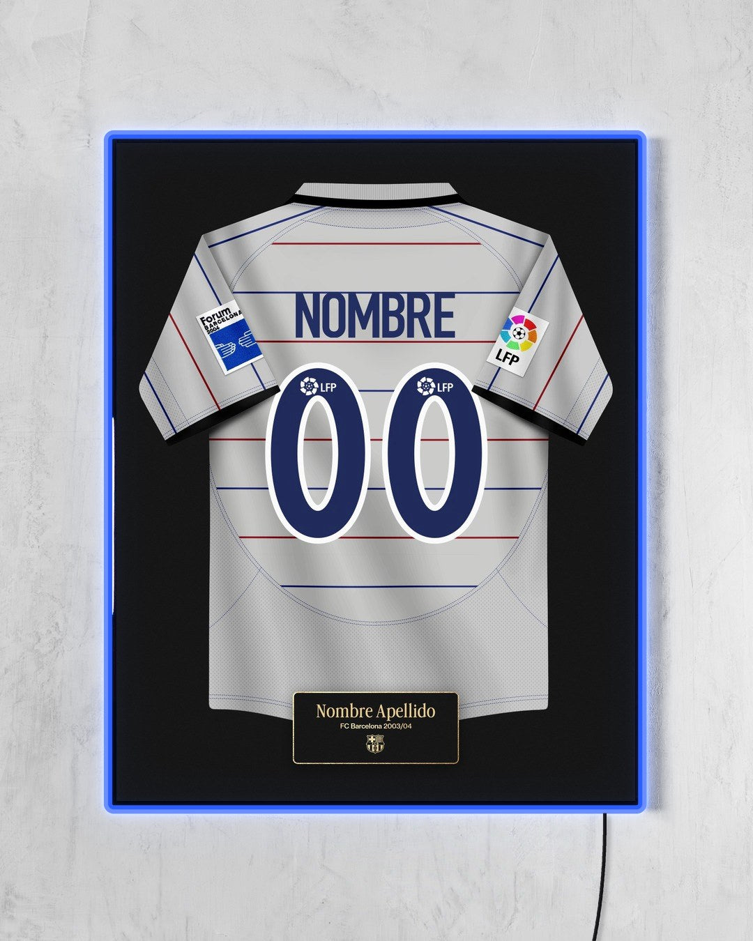 FC Barcelona 2003/04 Visitante - Diseño Jersey / Personalizado con LED azul encendido