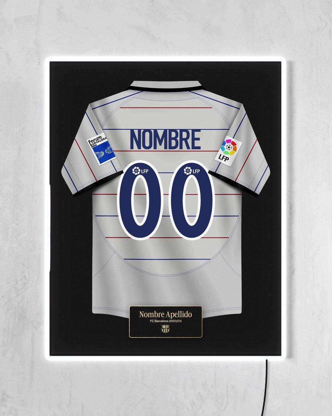 FC Barcelona 2003/04 Visitante - Diseño Jersey / Personalizado con LED blanco encendido