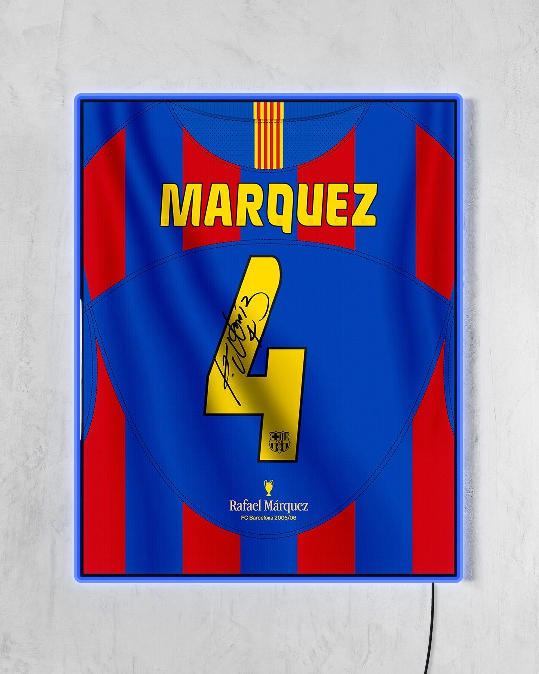 FC Barcelona 2005/06 Local - Diseño Dorsal / Márquez #4 con LED azul encendido