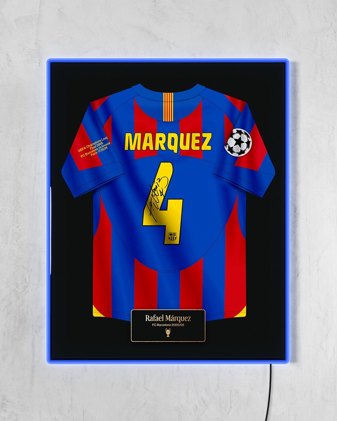 FC Barcelona 2005/06 Local - Diseño Jersey / Márquez #4 con LED azul encendido
