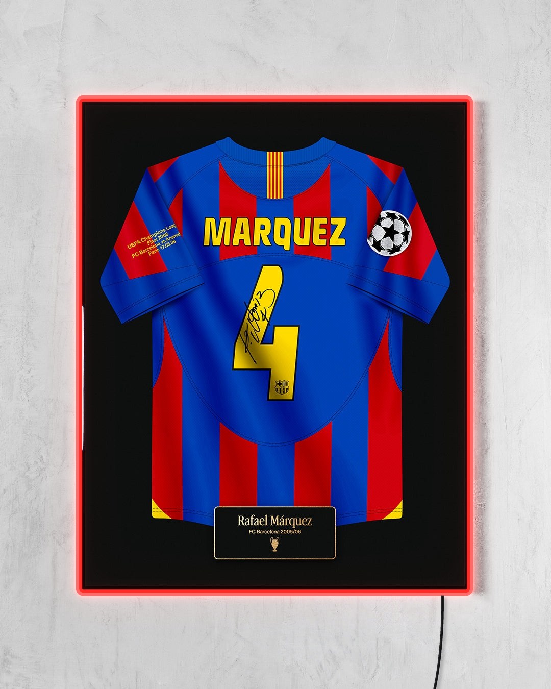FC Barcelona 2005/06 Local - Diseño Jersey / Márquez #4 con LED rojo encendido