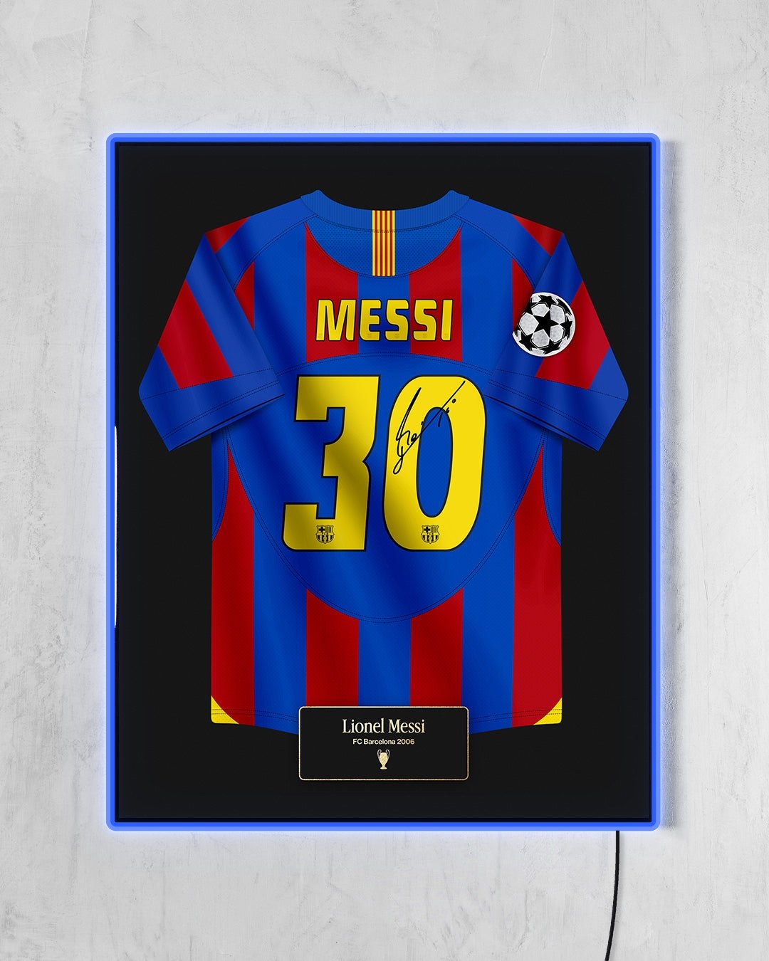 FC Barcelona 2005/06 Local - Diseño Jersey / Messi #30 con LED azul encendido