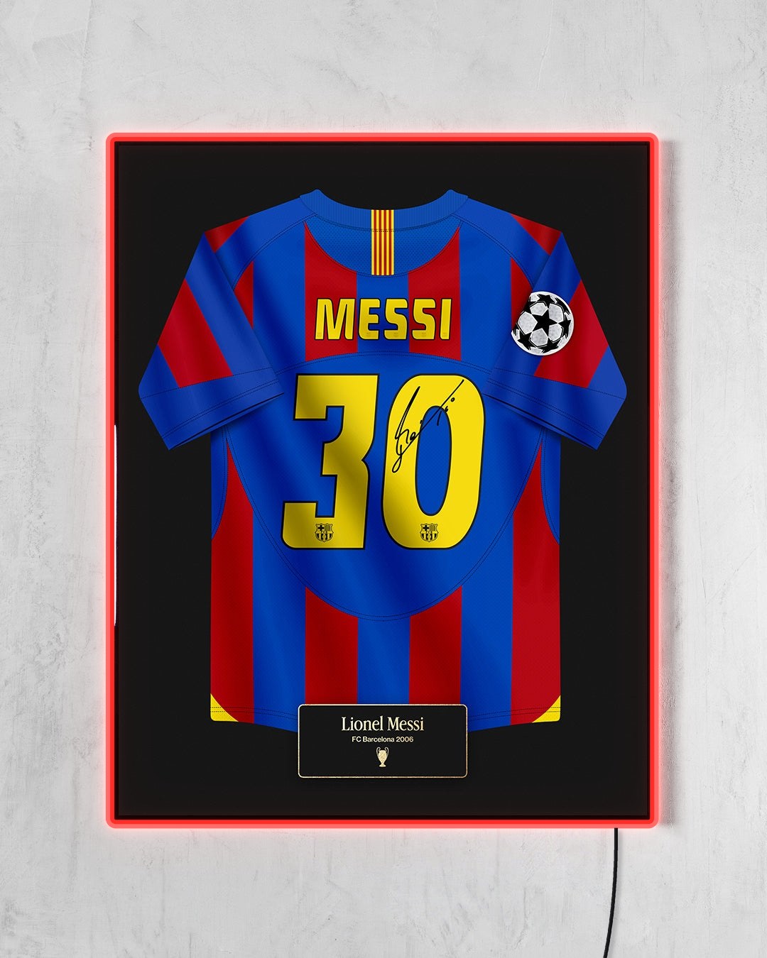FC Barcelona 2005/06 Local - Diseño Jersey / Messi #30 con LED rojo encendido