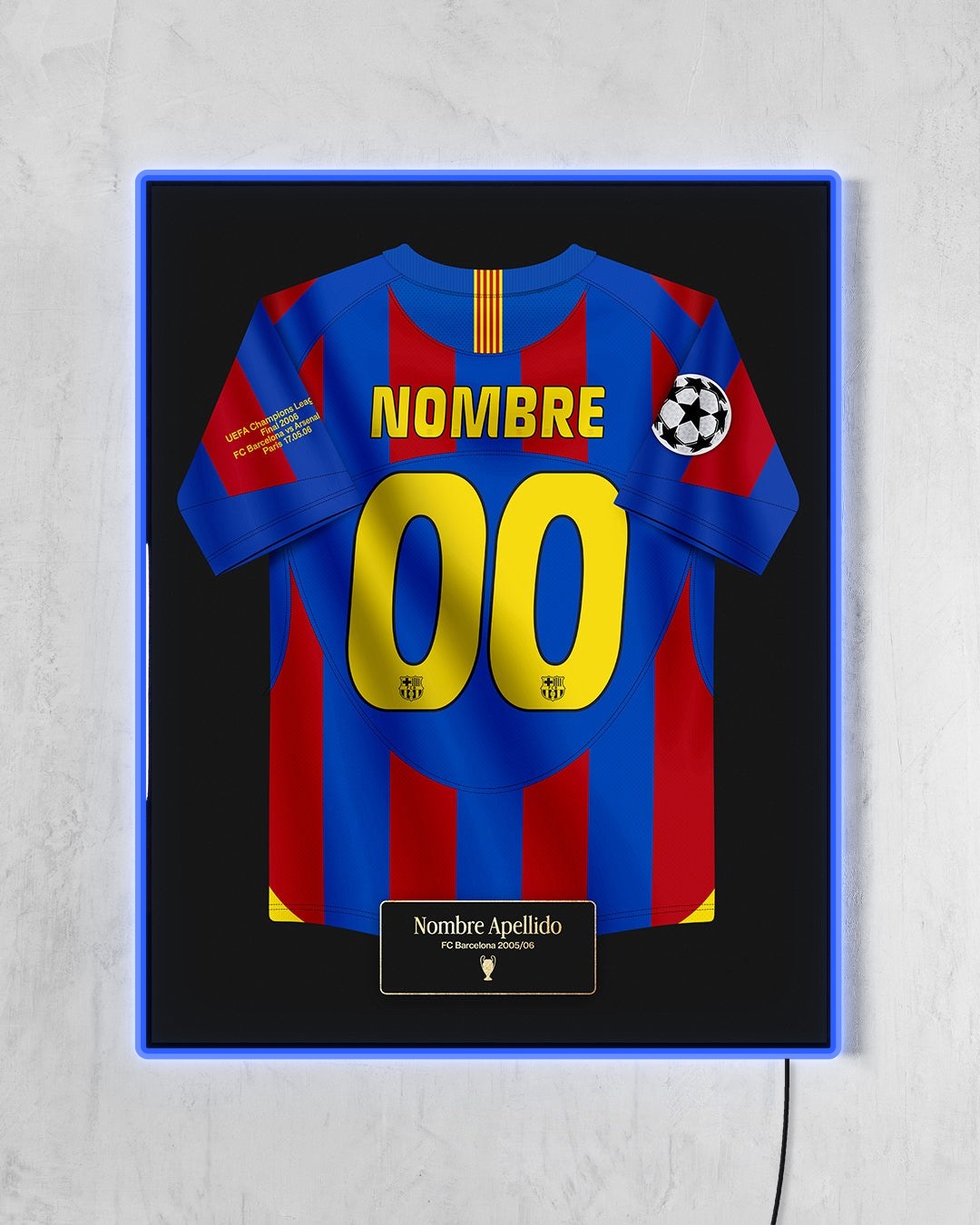 FC Barcelona 2005/06 Local - Diseño Jersey / Personalizado con LED azul encendido