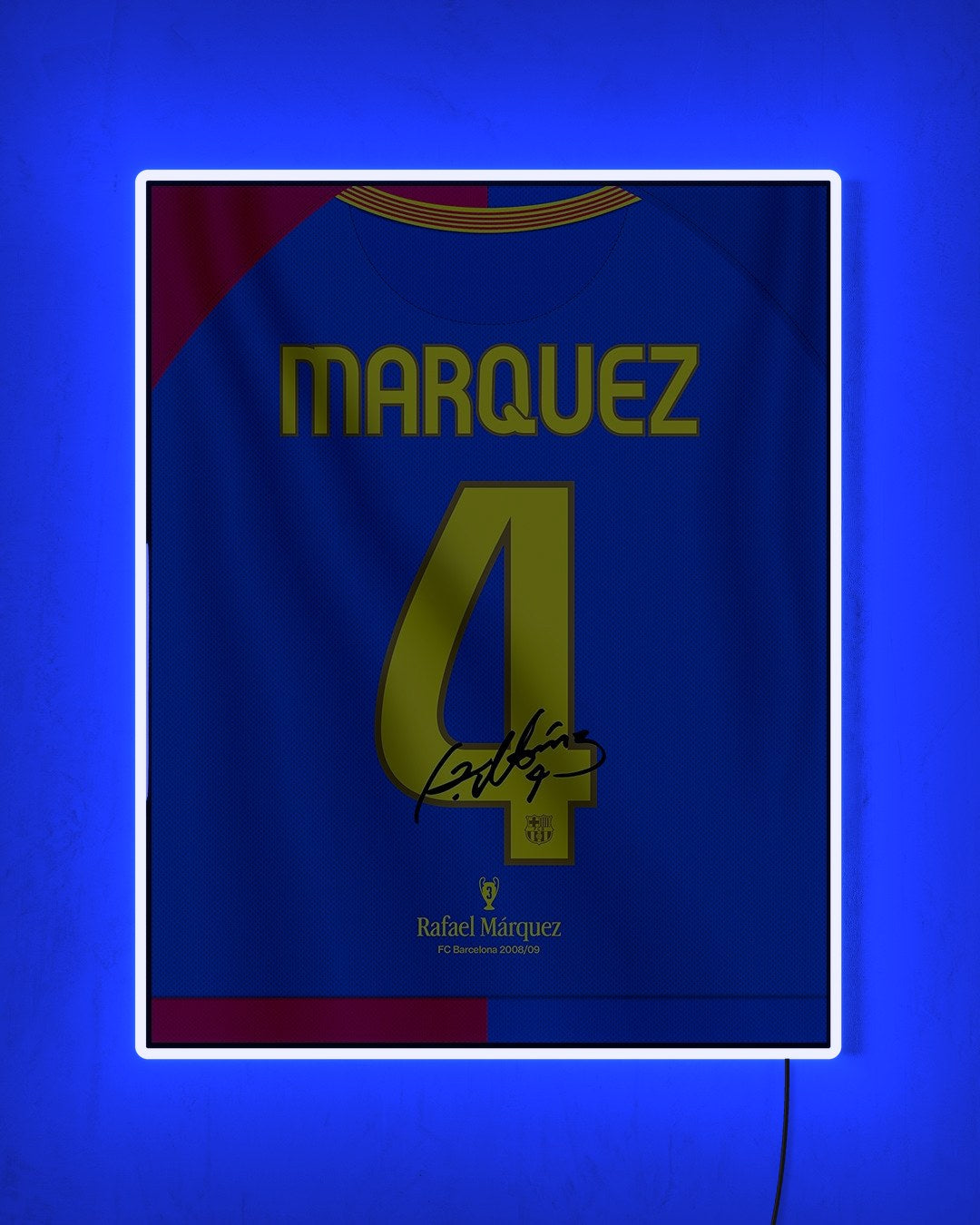 FC Barcelona 2008/09 Local - Diseño Dorsal / Márquez #4 con LED azul encendido de noche