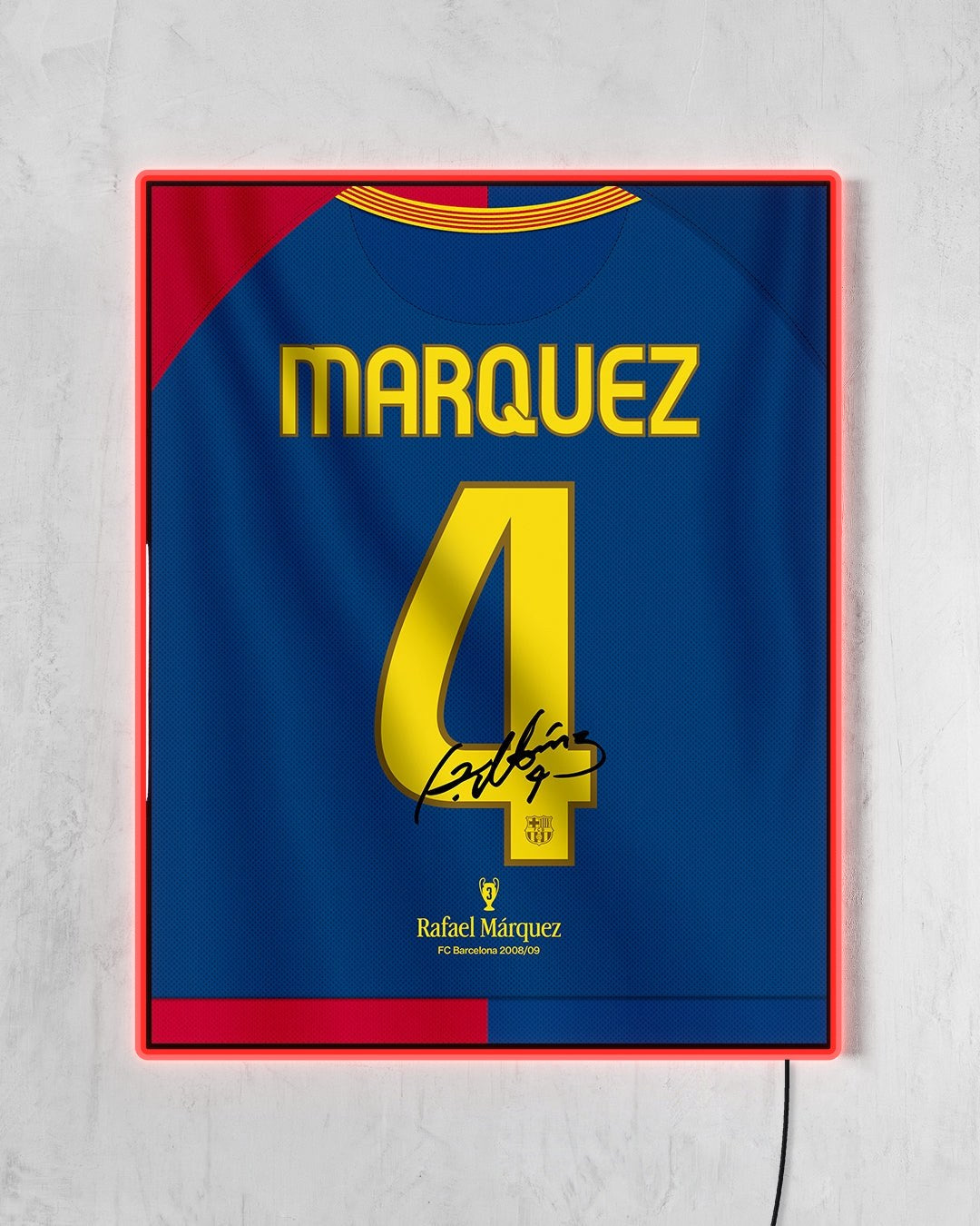 FC Barcelona 2008/09 Local - Diseño Dorsal / Márquez #4 con LED rojo encendido
