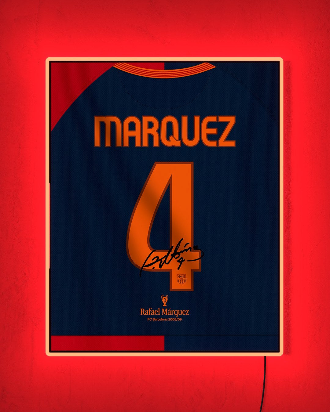 FC Barcelona 2008/09 Local - Diseño Dorsal / Márquez #4 con LED rojo encendido de noche