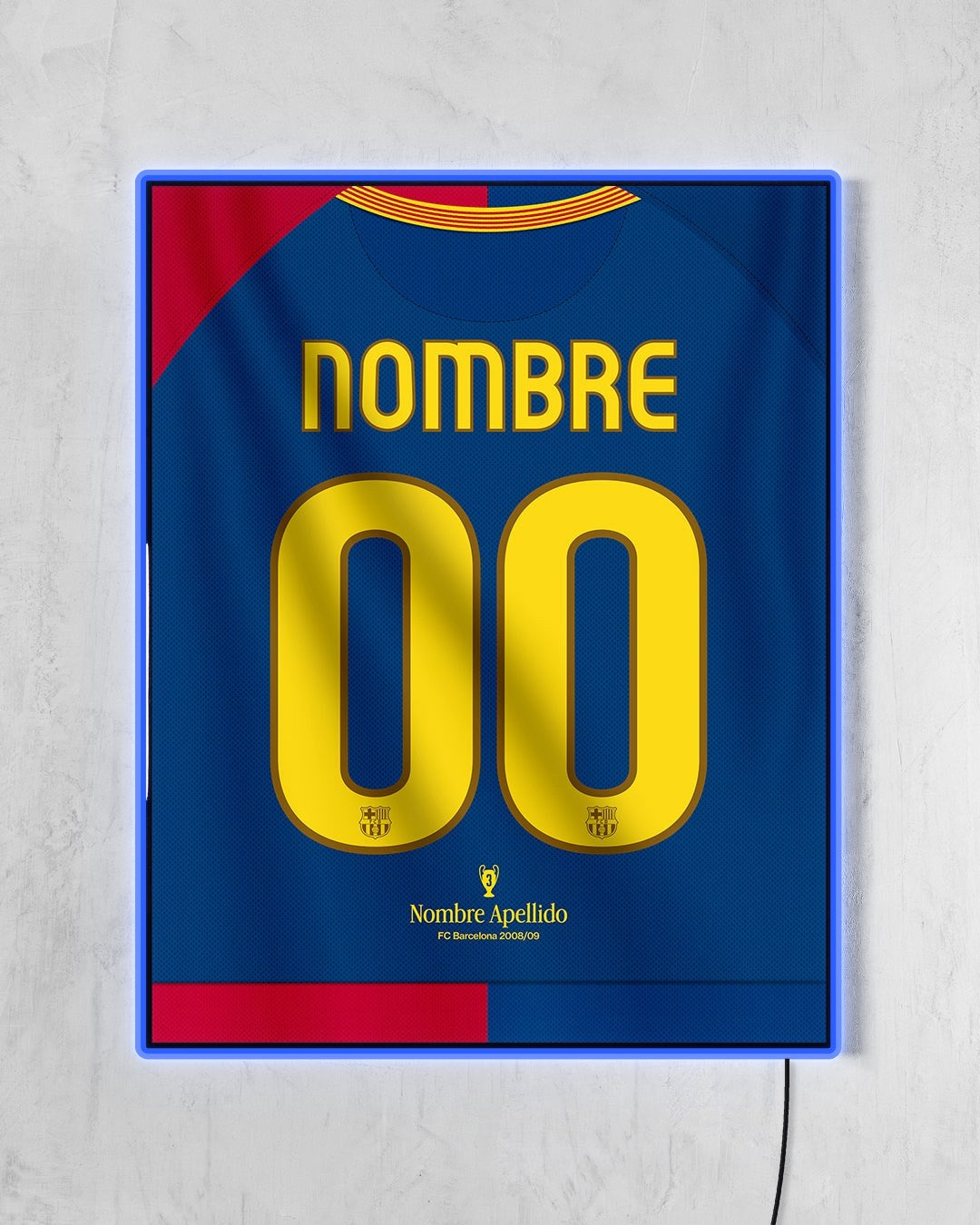 FC Barcelona 2008/09 Local - Diseño Dorsal / Personalizado con LED azul encendido