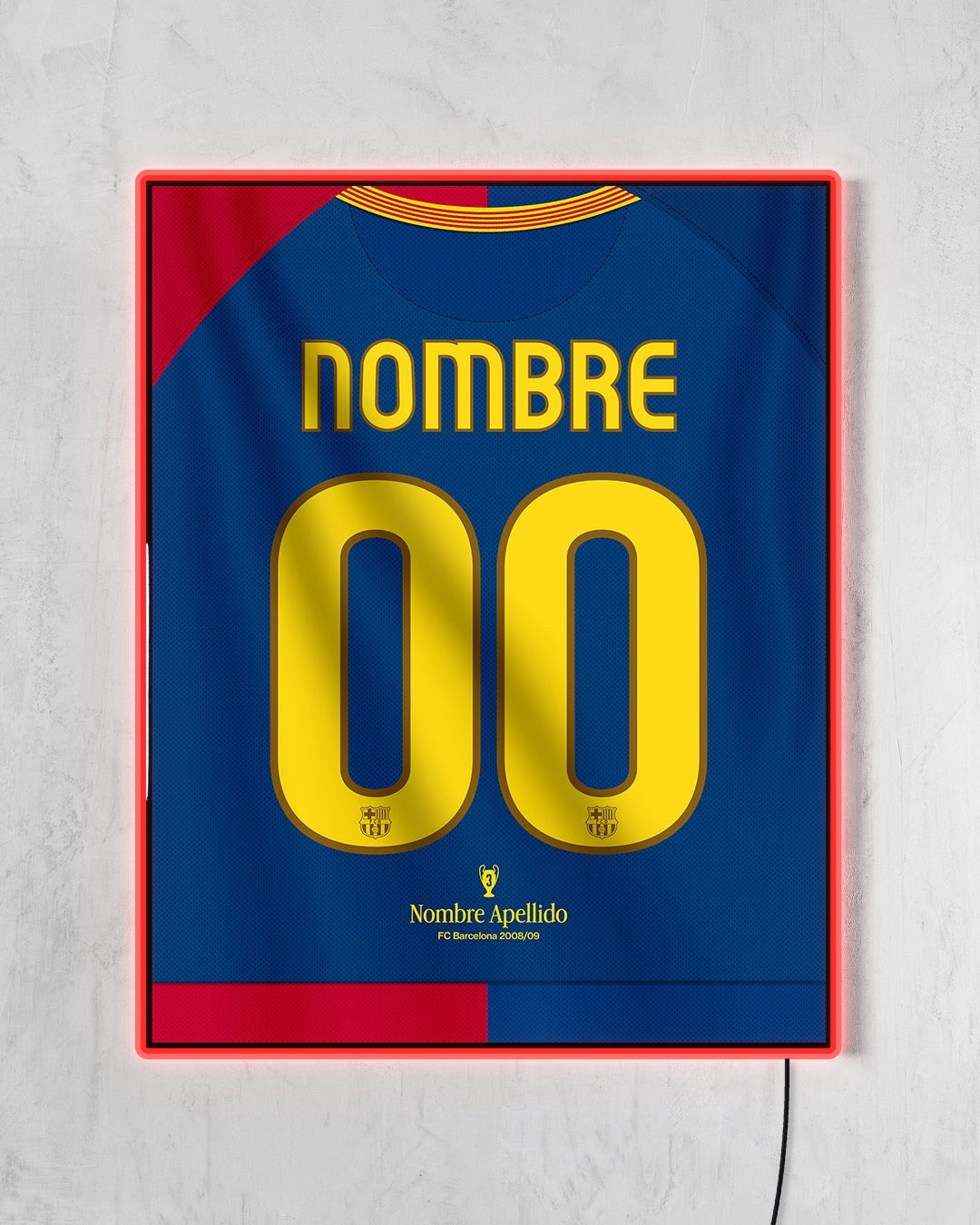 FC Barcelona 2008/09 Local - Diseño Dorsal / Personalizado con LED rojo encendido